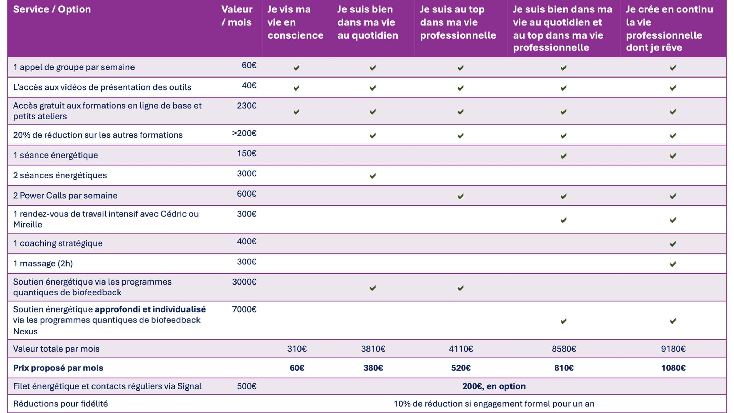 Options ancrage en conscience décembre 2024
